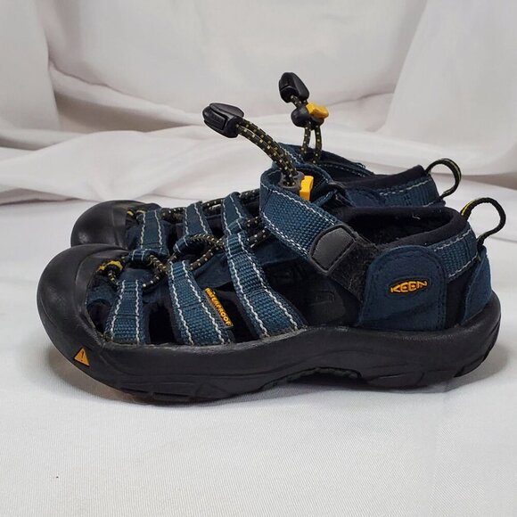 Keen Little Kids Youth Newport H2 Closed Toe Sandals Size 10 Navy & Yellow Shoes - Picture 3 of 10